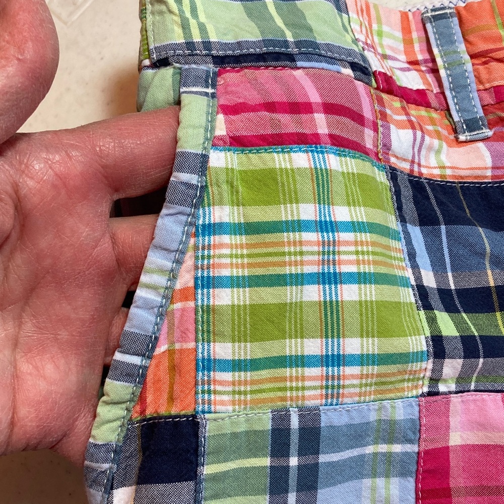 L.L. Bean Madras Patchwork Plaid Shorts - Picture 5 of 8